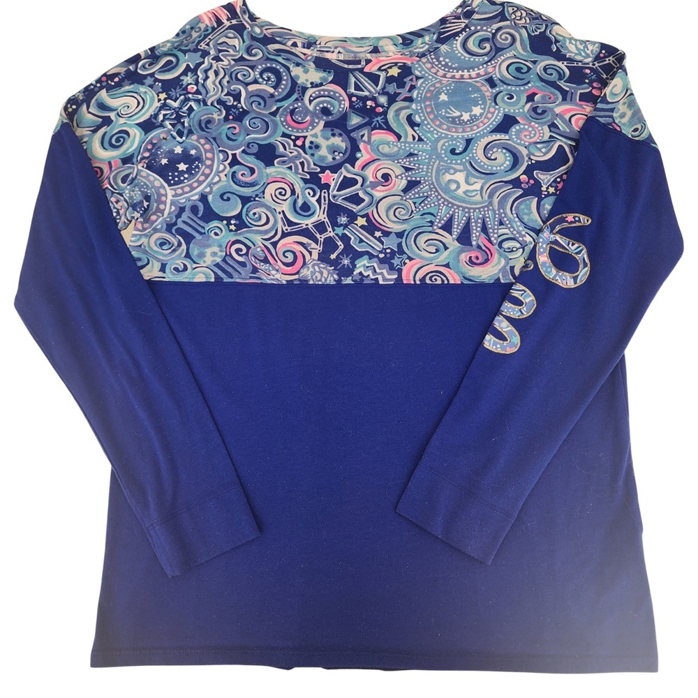 Lilly Pulitzer Finn Blue and Multicolor Women's Top